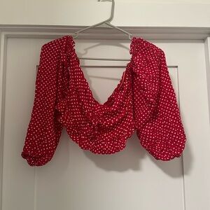 Red and white polka dot top!